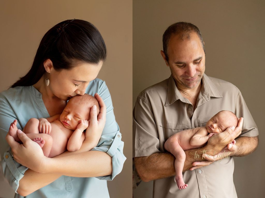 Newborn baby and her parents during an at home photo session in Centurion.