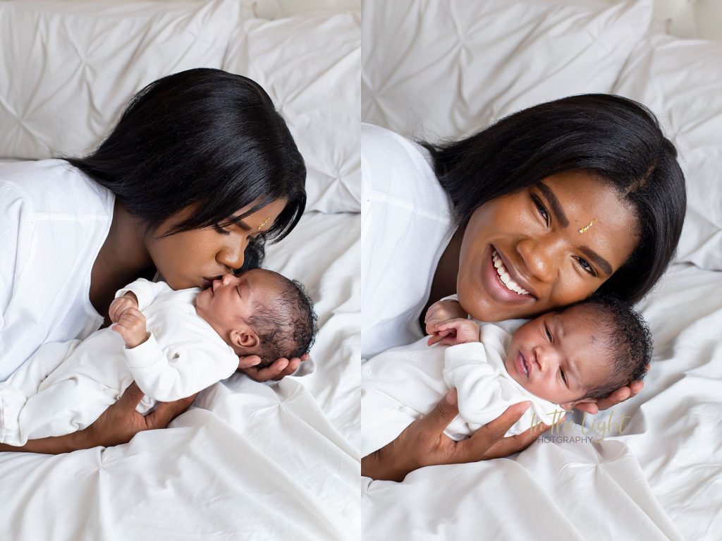 newborn baby boy and mom