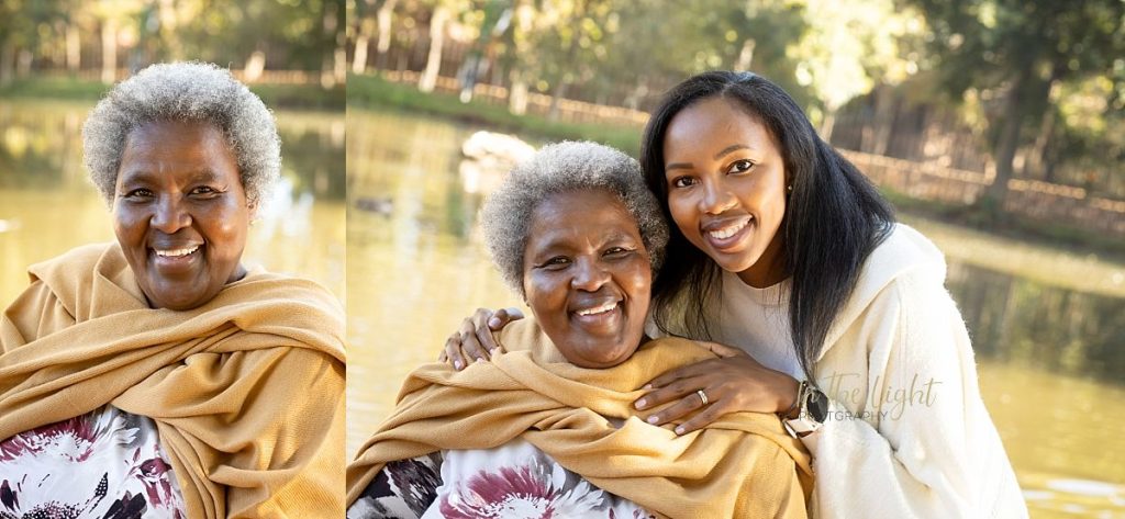 Mom and daughter happily smiling during their family photo session in Irene.